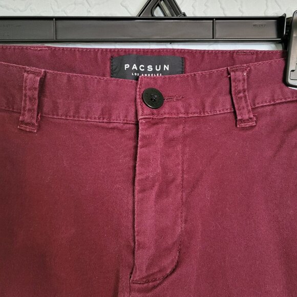 PacSun Red Straight Leg Pants Classic Design - Picture 4 of 8